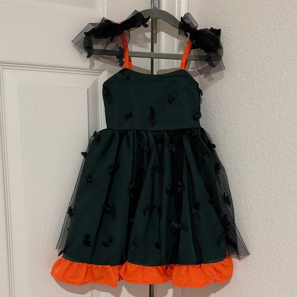 Girls Green Bat Costume Dress